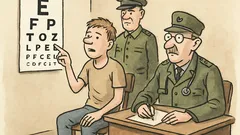 Dowcip: Komisja poborowa i czołgi