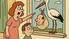 Dowcip: Mama do syna: Bocian przyniósł tatusia